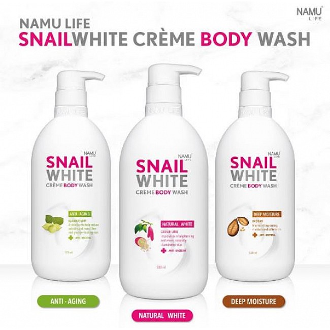 Крем-гель для душа из Тайланда NAMU LIFE Snail White Cream Body Wash Deep Moisture BAOBAB 500 мл.