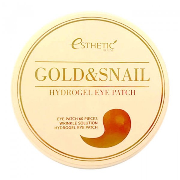 Корейские гидрогелевые патчи для глаз с золотом и муцином улитки Esthetic House Gold & Snail Hydrogel Eye Patch 60 шт. КОРЕЙСКАЯ КОСМЕТИКА