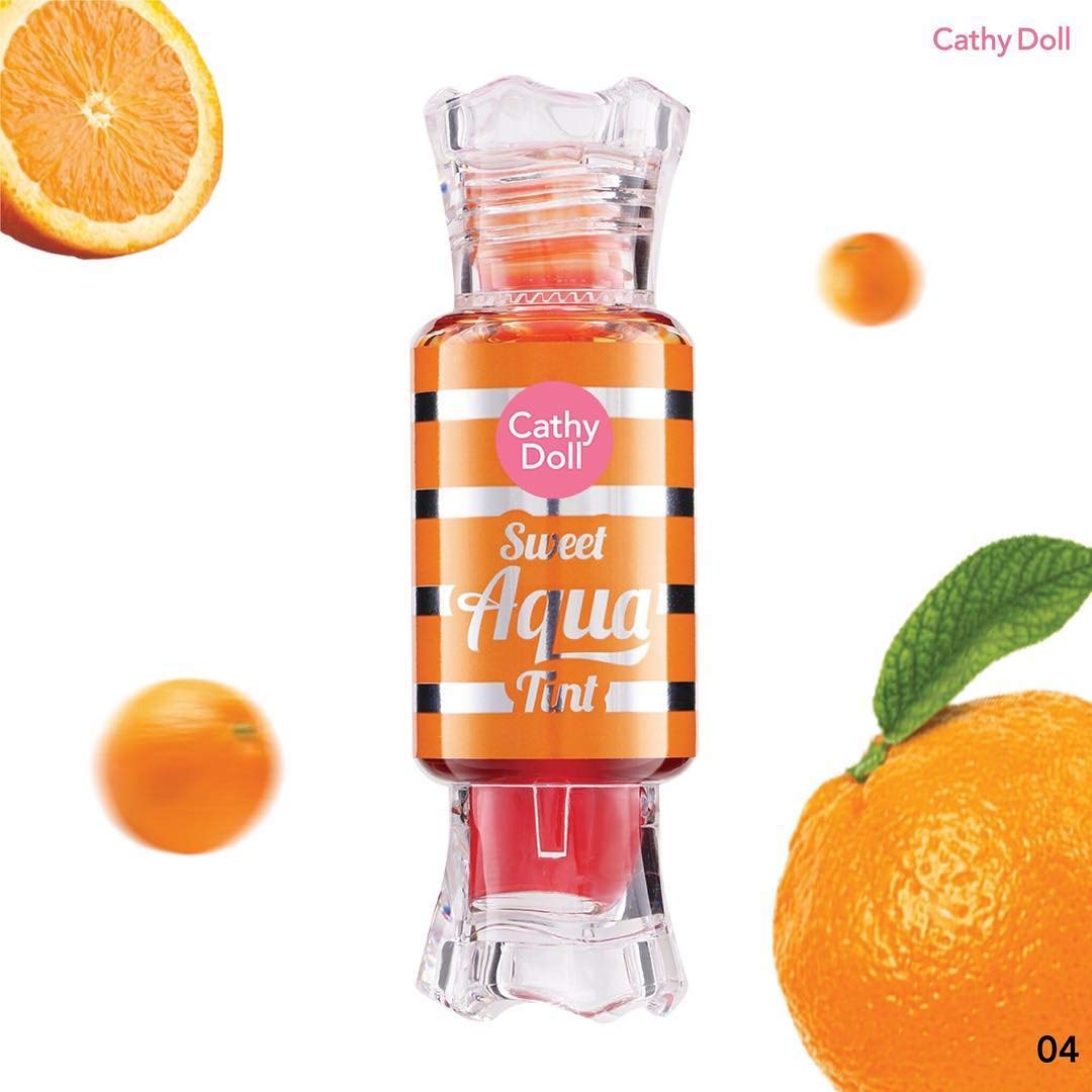 Корейский тинт для губ (можно использовать как румяна) тон 04 Мандарин Cathy Doll Sweet Aqua Tint 04 Tangerine 10 гр.