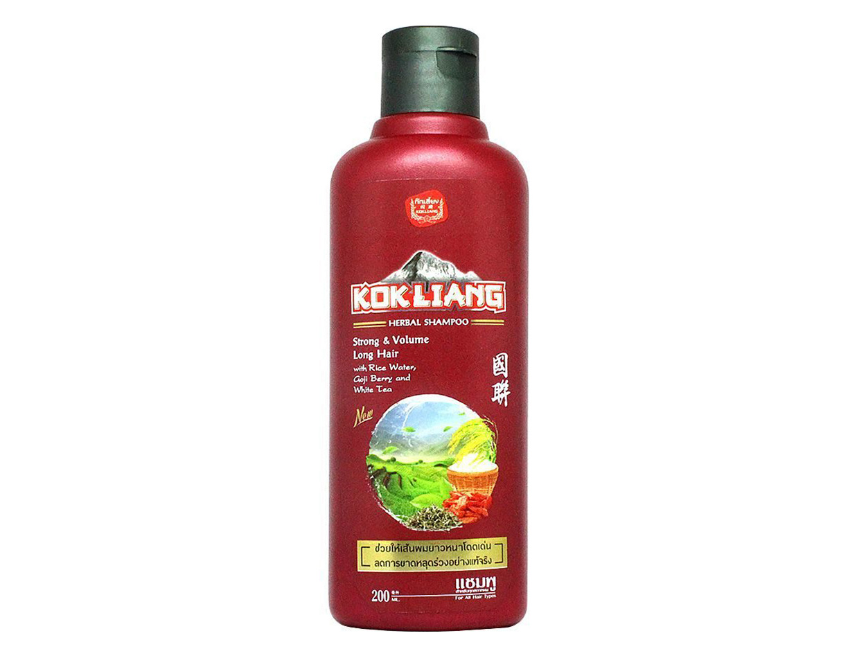 Тайский шампунь для волос с ягодами годжи и белым чаем Kokliang Herbal Shampoo Strong & Volume Long Hair 200 мл